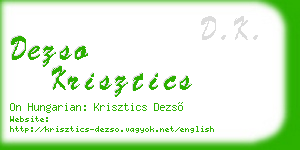dezso krisztics business card