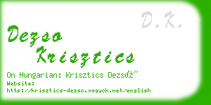 dezso krisztics business card